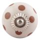 Brown Dotted Ceramic Floral Dresser Knobs